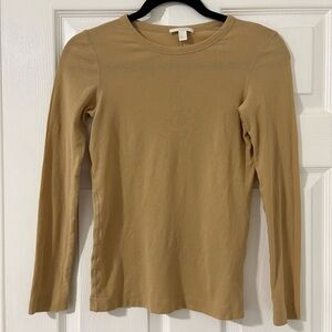 Women’s COS Long Sleeve Beige Tan Shirt Top Size XS